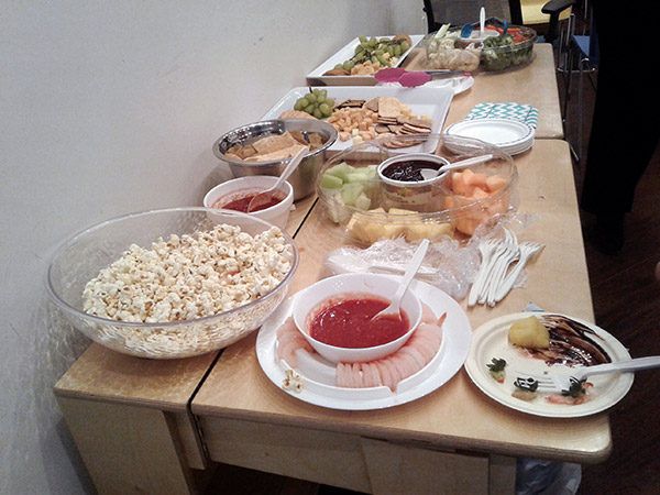 The food spread.